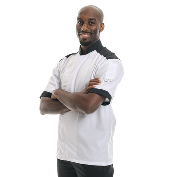Veste de Cuisine Black Master MC, manches courtes pour été