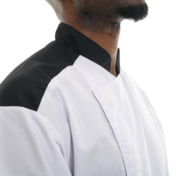 veste chef cuisinier col noir