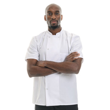 veste de cuisine apprenti blanche inox manches courtes