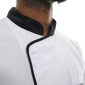 veste de cuisine col noir robur