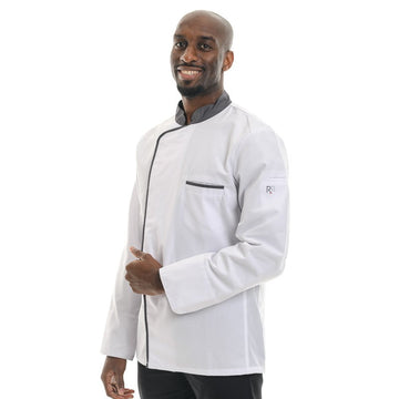 veste cuisine robur détail gris col et liseré