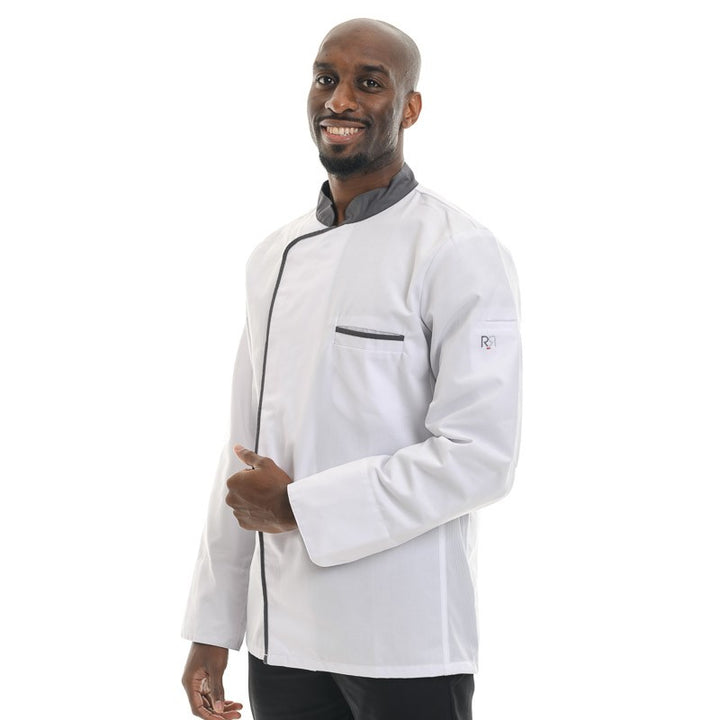 veste cuisine robur détail gris col et liseré