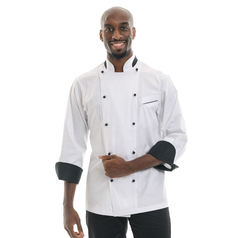 Veste de Cuisine blanche dos aéré - Nano, toute morphologie, poche poitrine