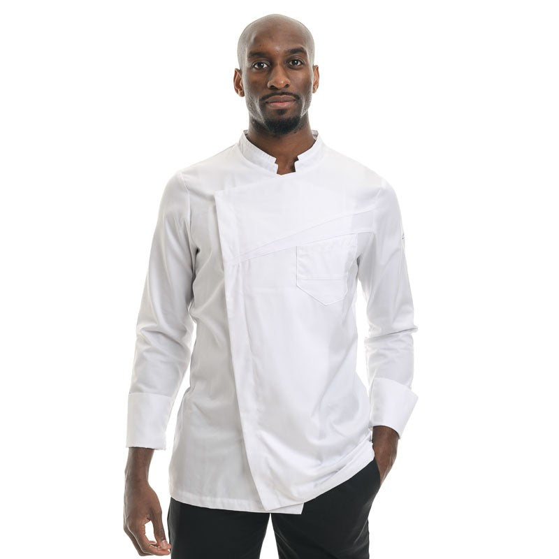 veste cuisine fermeture asymétrique pour homme