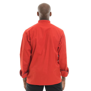 Veste de cuisine rouge liseré gris - ML - MANELLI