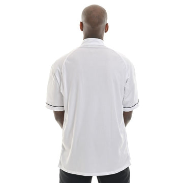Veste de cuisine détails noirs boutons liseré