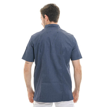 veste de cuisine manches courtes en jean