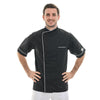 Veste de Cuisine Noire Liseré Long Blanc Harry MC ou ML - MANELLI
