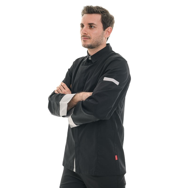 Veste chemise BASILIC NOIR/GRIS, effet chemise, bicolore