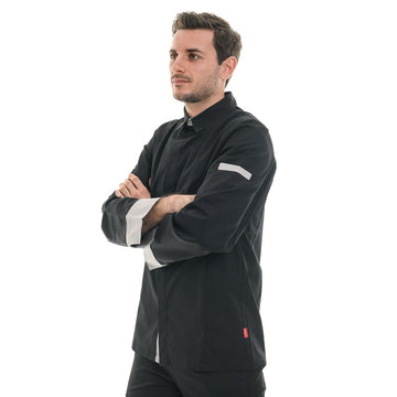Veste chemise BASILIC NOIR/GRIS, effet chemise, bicolore