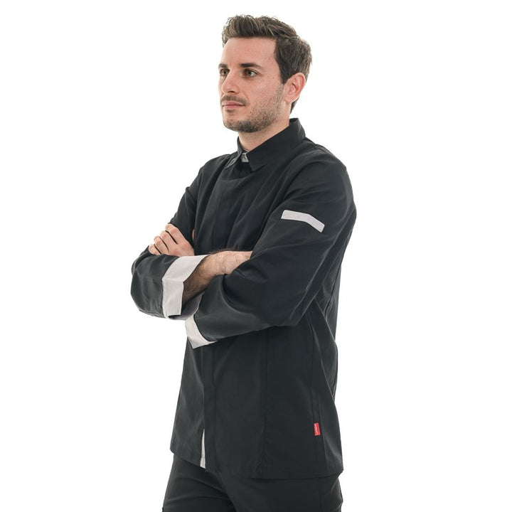 Veste chemise BASILIC NOIR/GRIS, effet chemise, bicolore