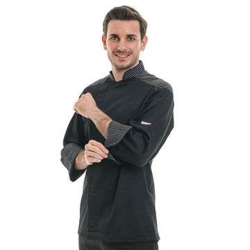 Veste de cuisine manches rayées egochef