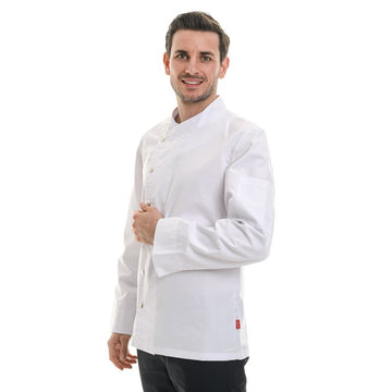 Veste de cuisine homme boutons pression asymétrique Lafont