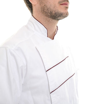 veste de cuisine détail plastron manelli