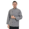 Veste de Cuisine Homme Manches Longues à Boutons Grise - EGOCHEF
