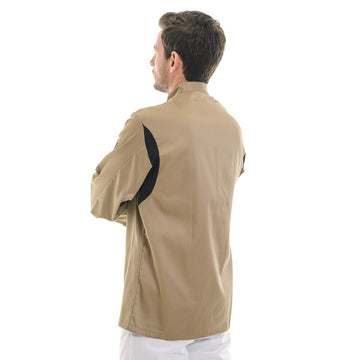 Veste de cuisine couleur unie taupe