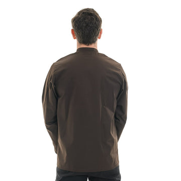 veste cuisine manches longues marron marron