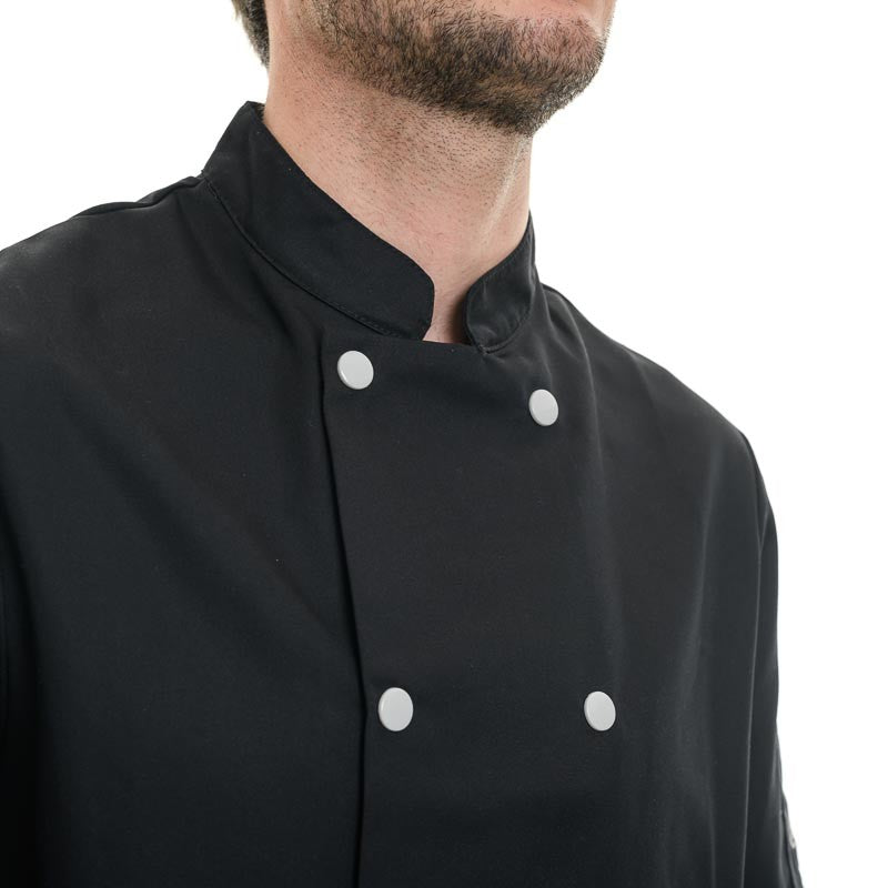 Veste de cuisine col officier à double boutonnage
