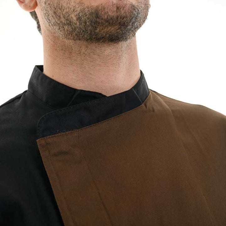 veste de cuisine marron noir
