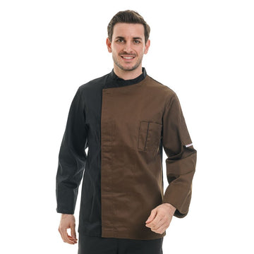 Veste de pâtissier marron et noire