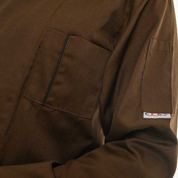 Veste etiquette marque poche manche