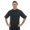 Veste de Cuisine Noire Liseré Beige MC ou ML - MANELLI