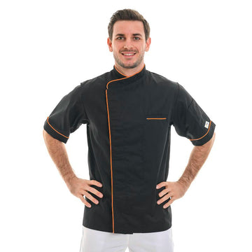 veste de cuisine liseré orange manelli