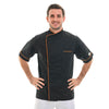 Veste de Boucher Homme Noire Liseré Orange - MANELLI