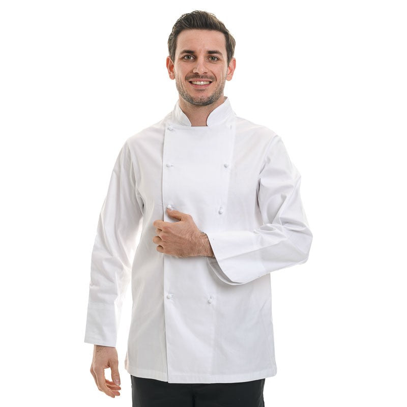 Veste de cuisine blanche Access, premier prix, en coton