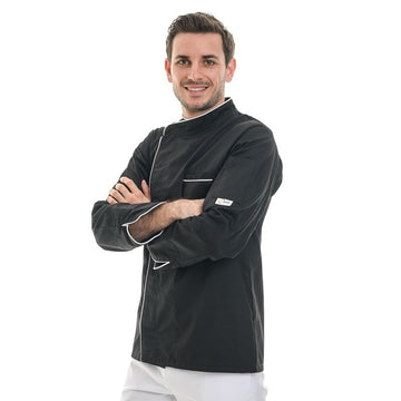 Veste de cuisine à liseré blanc manelli