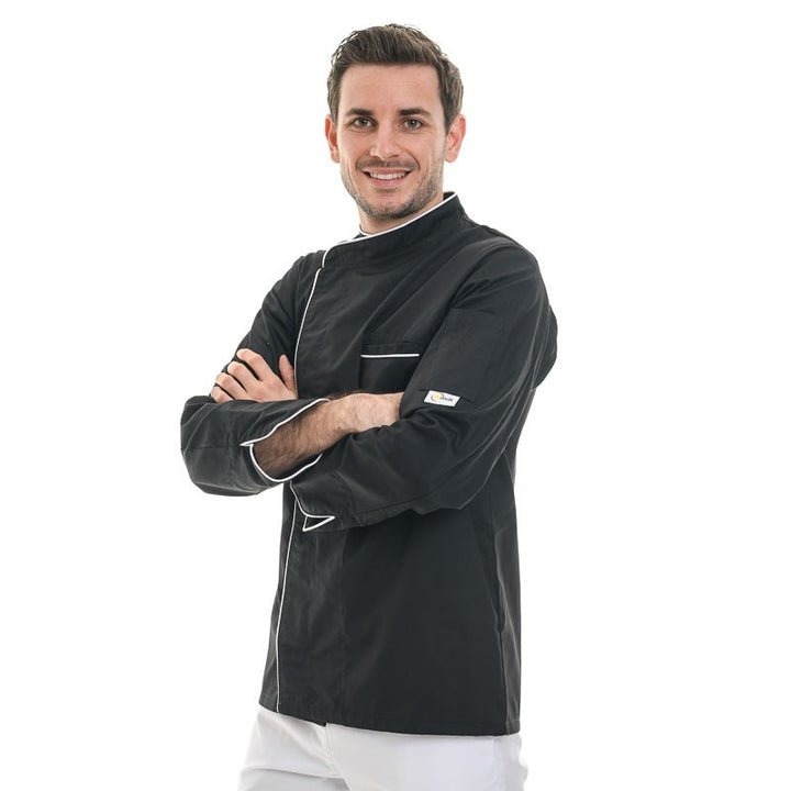Veste de cuisine à liseré blanc manelli