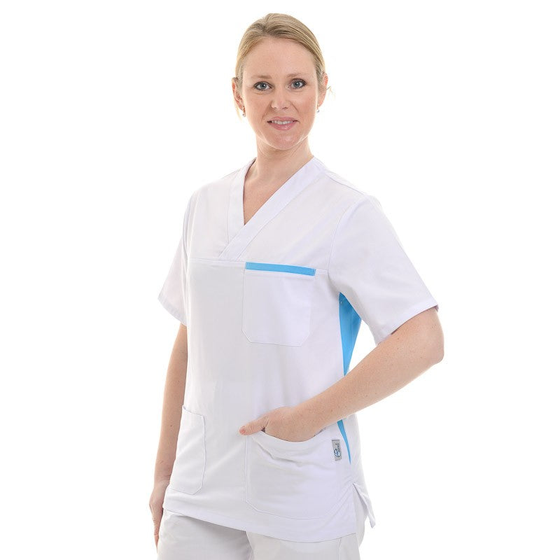 tunique medicale lisere turquoise femme