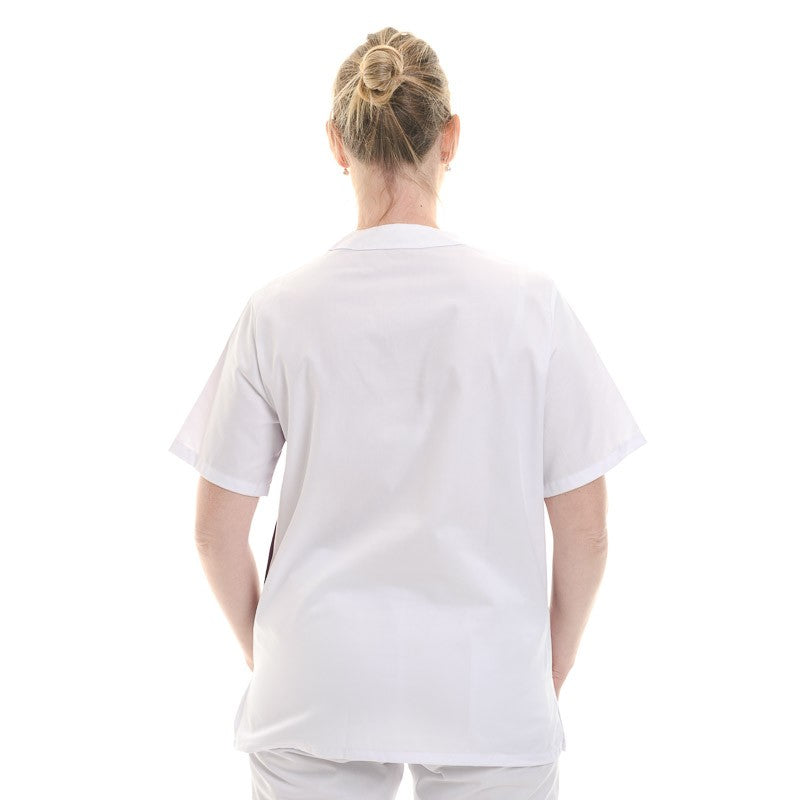 Blouse médicale femme blanc et prune, bleu ciel ou rose - MANELLI