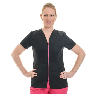 tunique medicale fermeture eclair rose Manelli