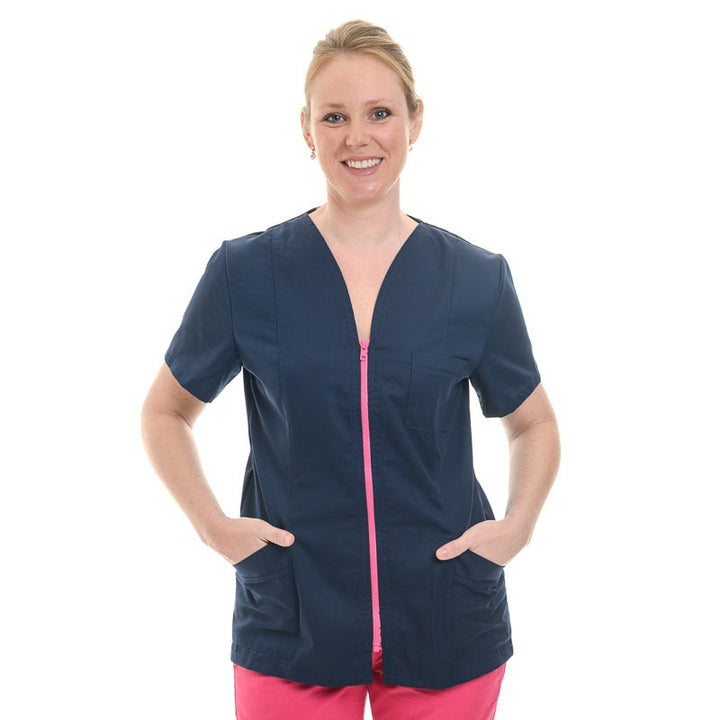 tunique médicale bleu marine avec liseré