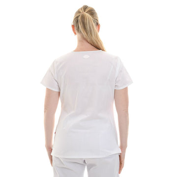 Tunique médicale col V blanc