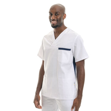 tunique médicale liseré bleu