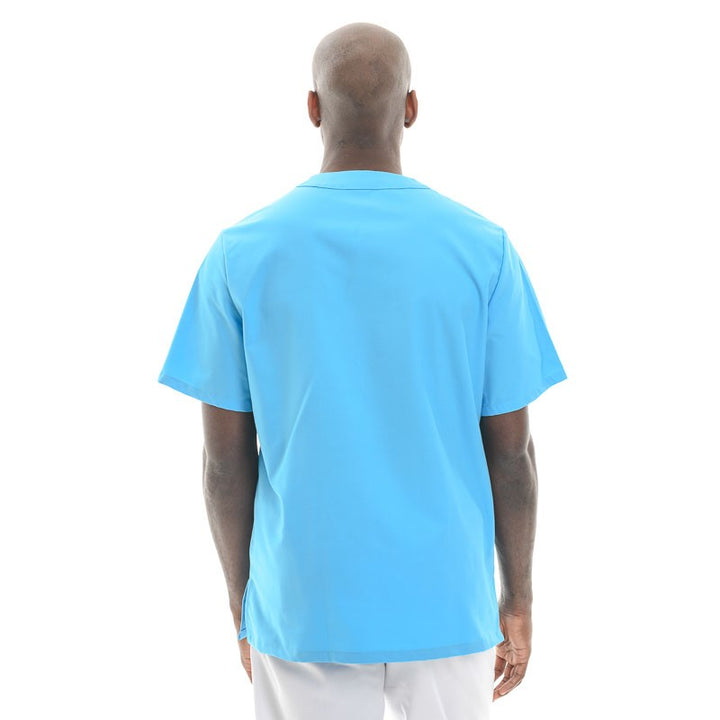 tunique col v de travail bleu turquoise homme