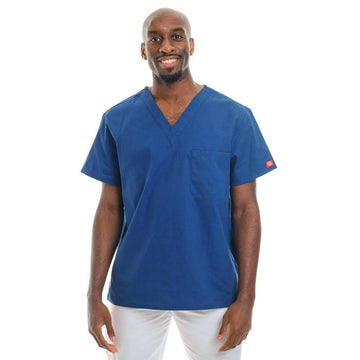 Tunique médicale bleu royal homme col V 3 poches