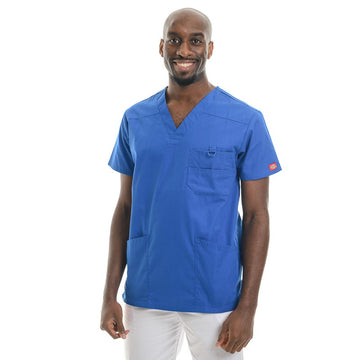Tunique médicale gris homme col V 3 poches