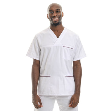 tunique médicale liseré bordeaux manelli