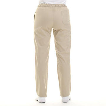 pantalon à taille élastique beige manelli