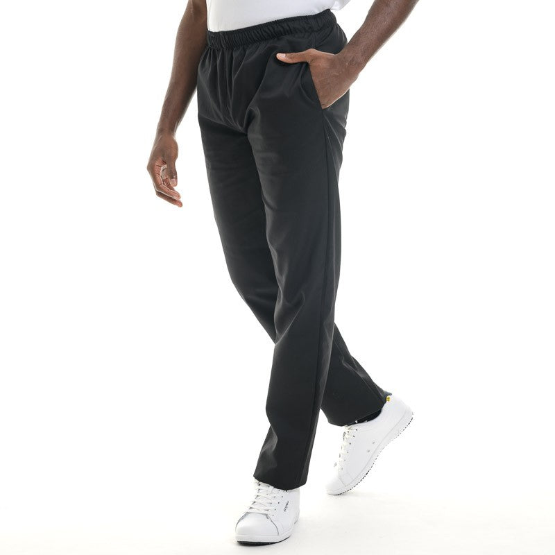 Pantalon de boucher Noir élastique Manelli coupe droite