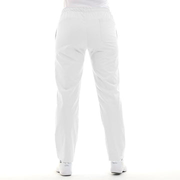 Pantalon de Cuisine Blanc mixte homme et femme cuisinière poche arrière