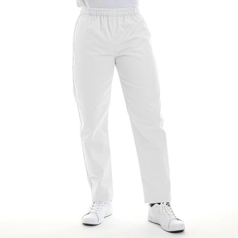 Pantalon de boucher blanc grande taille confort