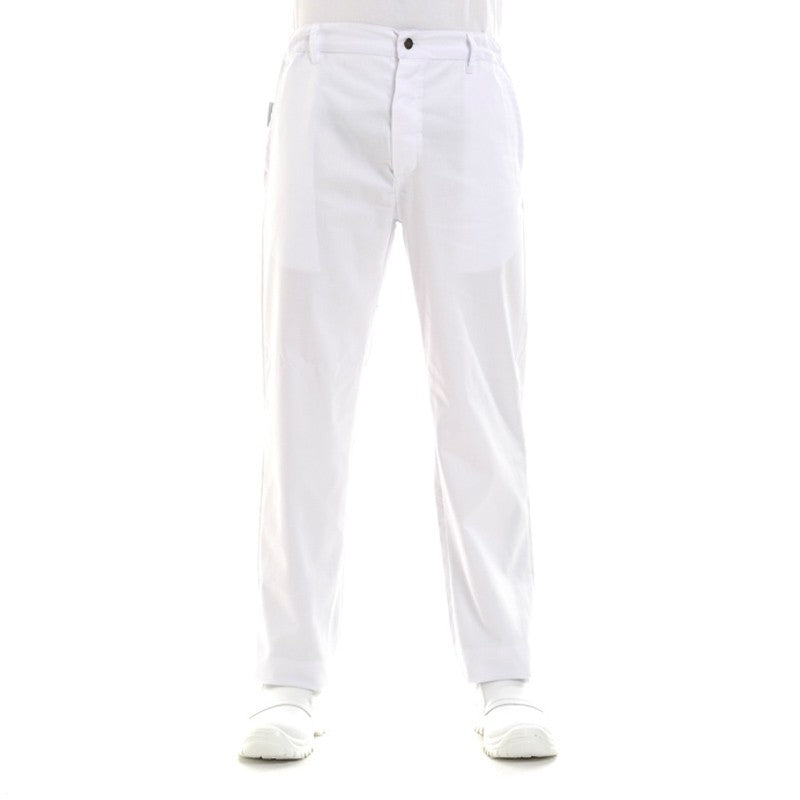 Pantalon de Cuisine Blanc 1 pli  MANELLI