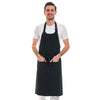Tablier à Bavette avec Poche en Coton Bio Noir - KARIBAN