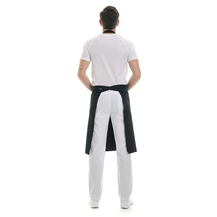 Tablier à bavette noué dans le dos