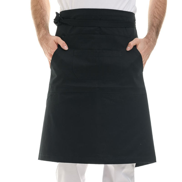 Tablier de Cuisine demi-chef noir - MANELLI
