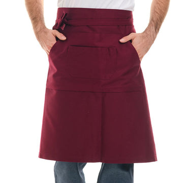 tablier de cuisine demi chef bordeaux pas cher (hauteur 70cm x largeur 70cm)